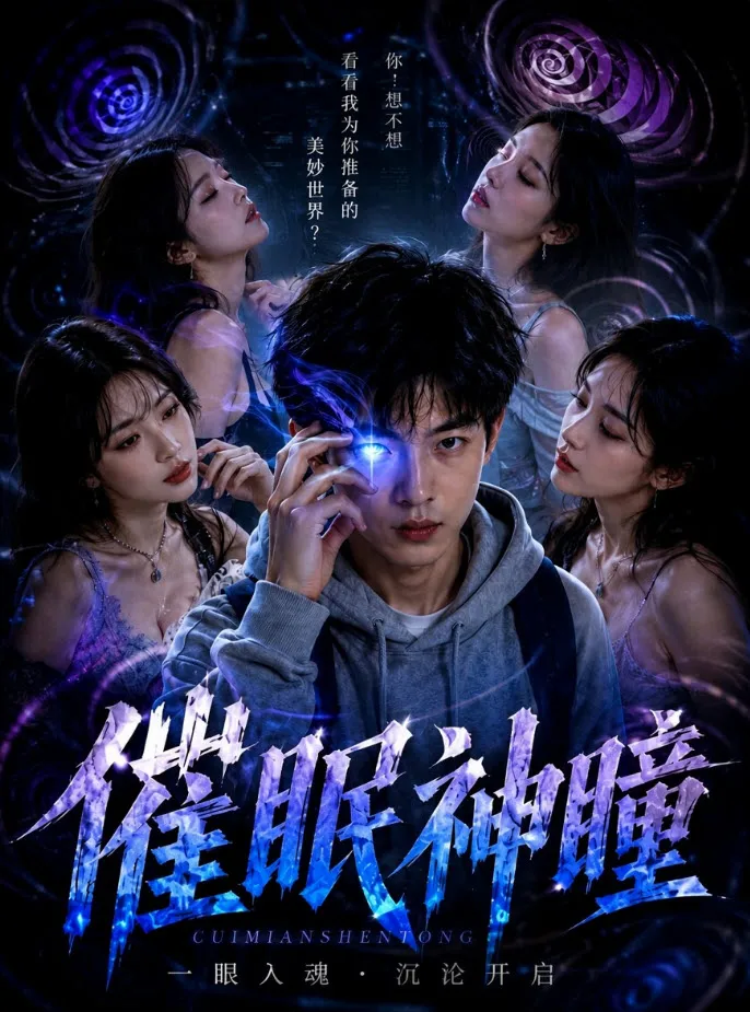 橙果短剧《催眠神瞳》古风甜宠海报，全32集，2026-08-01上映